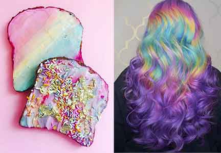 Unicorn rainbow colors