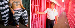 Does pink calm angry prisoners in a jail?