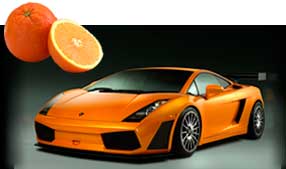Explore the meanings of orange - fruit and sports car