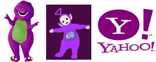 Barney, Tinky Winky, Yahoo - Purple is a happy color